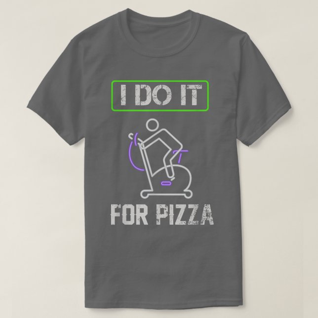 Camiseta Gym Fitness Pizza Spinning Stationbike Funny W (Diseño del anverso)