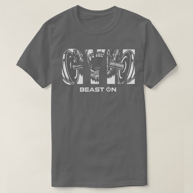 Camiseta Gym Gorilla dumbbell gritar motivación gimnasio fi (Diseño del anverso)