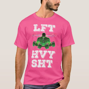 Camiseta Gym Lft Hvy Sht Man Con Barbell Swoll Weightlifti