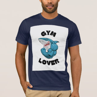 Camiseta Gym Lover Muscular Shark Fitness Motivation