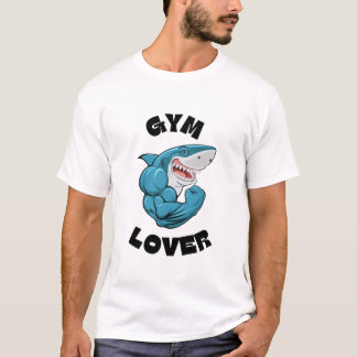 Camiseta Gym Lover Shark Flexing Funny Workout T-Shirt
