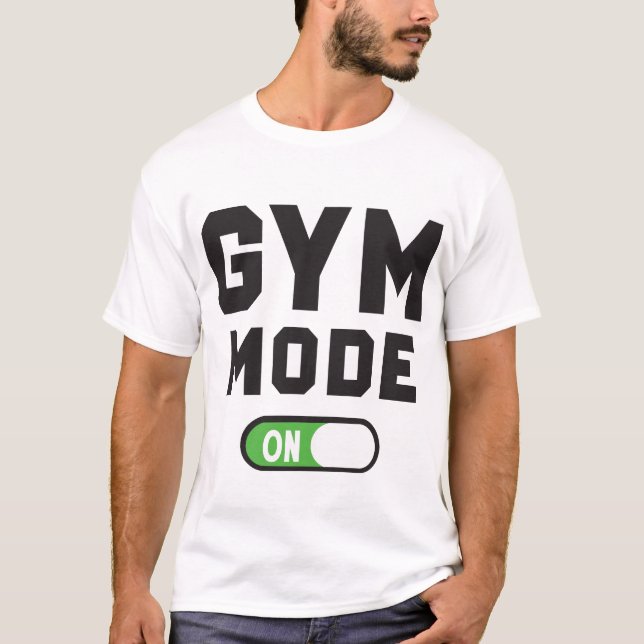 Camiseta Gym Mode On – Workout Motivation Design (Anverso)