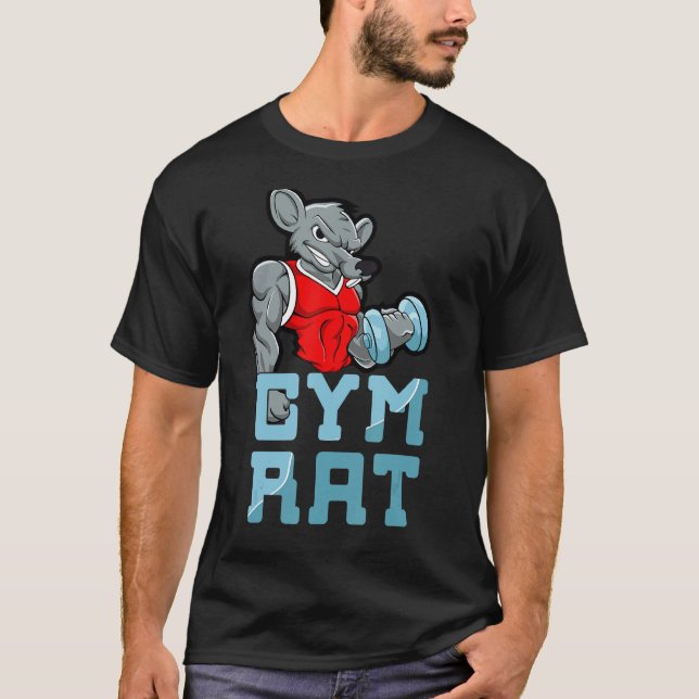 Camiseta Gym Rat Fitness Bodybuilding Ejercicio Musculares  (Anverso)