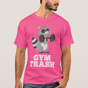 Camiseta Gym Trash Levantamiento del peso Raccoon Shirt Fun