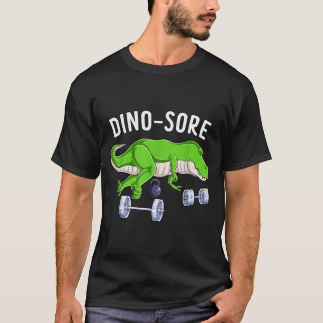 Camiseta Gym Workout Dino Sore Funny Fitness Exercise Bodyb (Anverso)