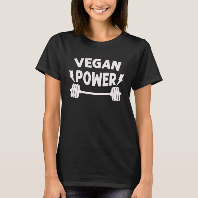 Camiseta Gym Workout Motivation Vegan Power (Anverso)