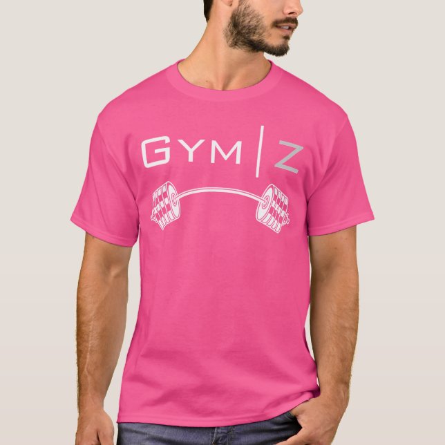 Camiseta Gym Z Gen Z Gracioso Día de Trabajo Barbell Gym Ad (Anverso)