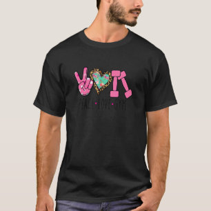 Camiseta Gymer Fitness Dumbbell Workout Leopard Peace Love