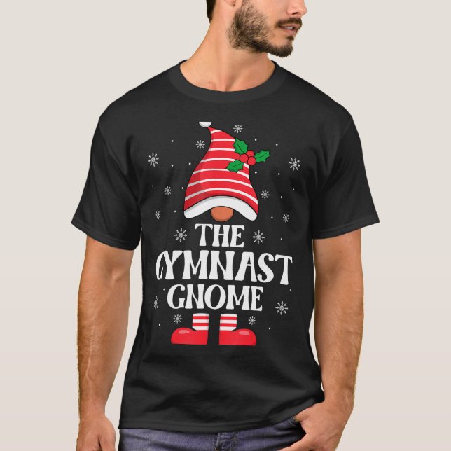 Camiseta Gymnast Gnome Christmas Family Matching Group Funn (Anverso)