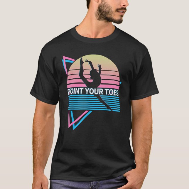 Camiseta Gymnast Gymnastics Acrobat Retro Point Your Toes (Anverso)