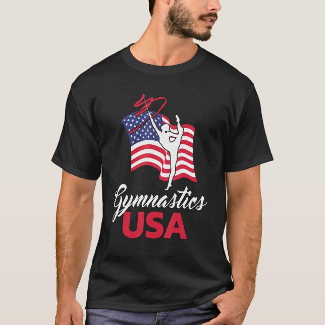 Camiseta Gymnastics American Flag USA US Patriotic Gymnast (Anverso)