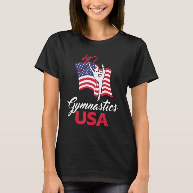 Camiseta Gymnastics American Flag USA US Patriotic Gymnast (Anverso)