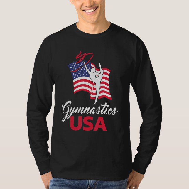 Camiseta Gymnastics American Flag USA US Patriotic Gymnast (Anverso)