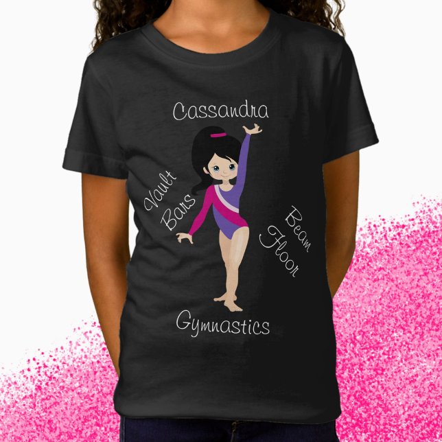 Camiseta Gymnastics Black Hair, Blue Eyes, Purple Leotard  (Subido por el creador)