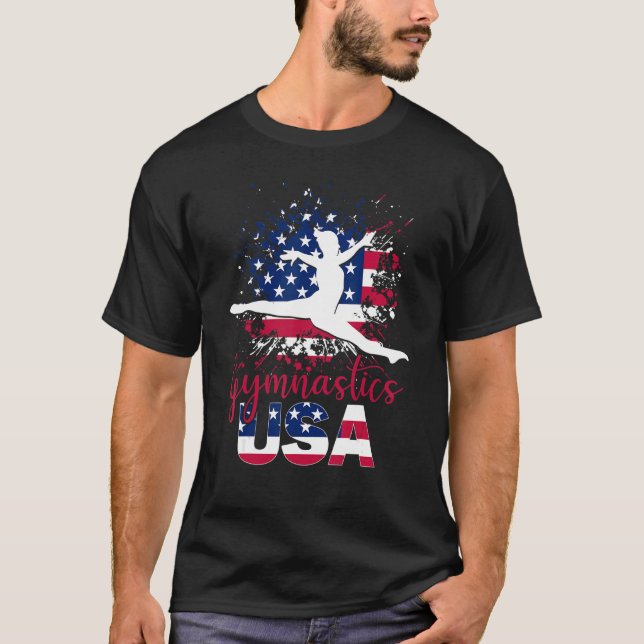 Camiseta Gymnastics Usa Apoya Al Equipo Bandera De Los Ee.U (Anverso)