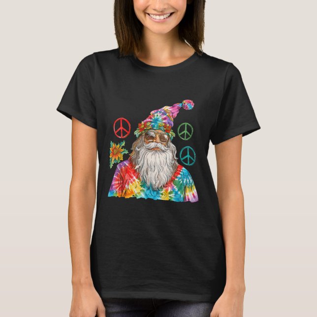 Camiseta Gypsy Santa Claus Hipe Tie Dye Groovy Christmas  (Anverso)