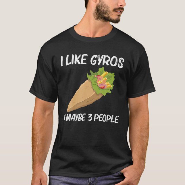 Camiseta Gyros Graciosos Para Hombres Mujeres Gyro Carne Pi (Anverso)
