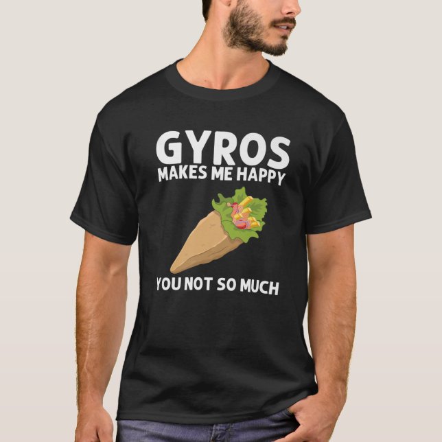 Camiseta Gyros Graciosos Para Hombres Mujeres Gyro Carne Pi (Anverso)
