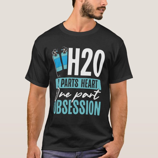 Camiseta H2o 2 Partes Corazón Una Parte Obsesión Natación (Anverso)