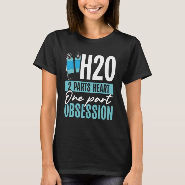 Camiseta H2o 2 Partes Corazón Una Parte Obsesión Natación (Anverso)