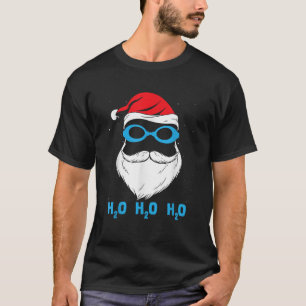Camiseta H2o H2o H2o Santa Claus Natación Santa Hat Swimín