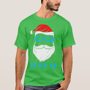 Camiseta H2o H2o H2o Santa Claus Natación Santa Hat Swimín