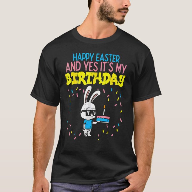 Camiseta H Appy Easter Birthday Bunny C Ake Bday Fiesta Boy (Anverso)