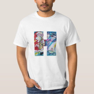 CAMISETA H CARTA /SNOWMAN SANTA Y NAVIDADES SAX MONOGRAM