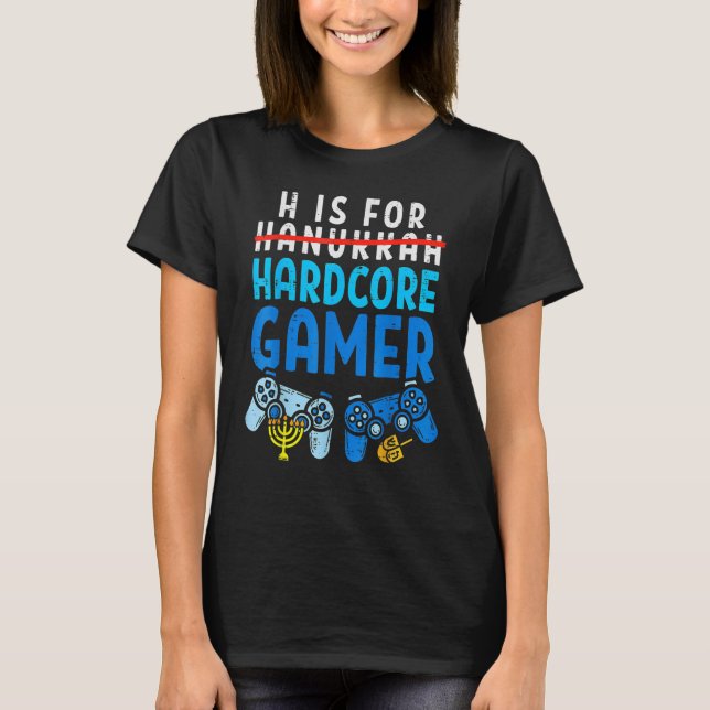 Camiseta H Es Para Hanukkah Gamer Video Juegos De Videotipo (Anverso)