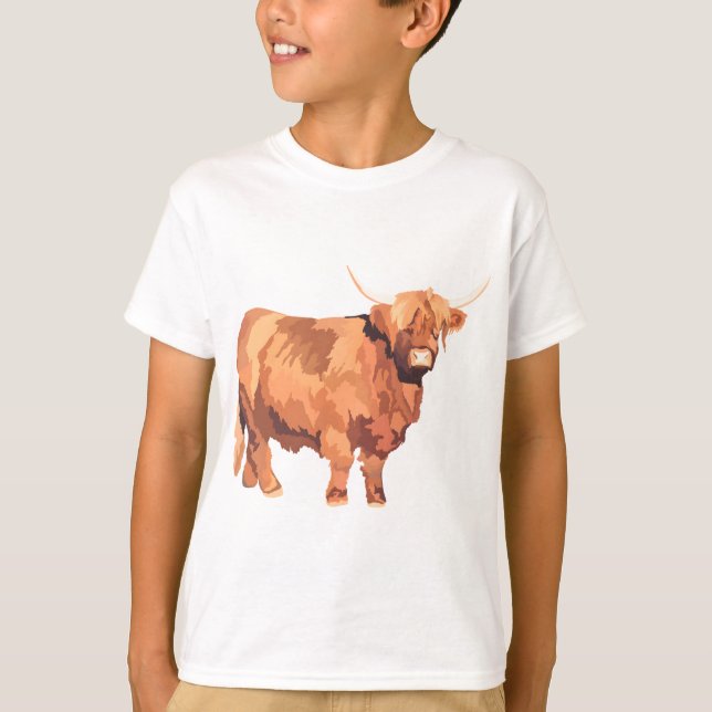 Camiseta H es para Highland Cow (Anverso)