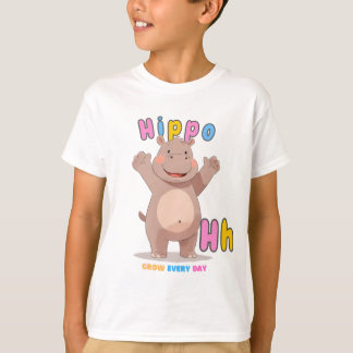 Camiseta "H es para Hippo" Tee de Alfabeto - Crecer todos l