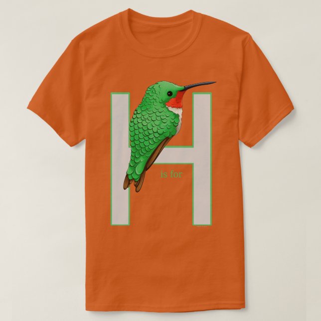 Camiseta H es para Hummingbird TShirt (Diseño del anverso)