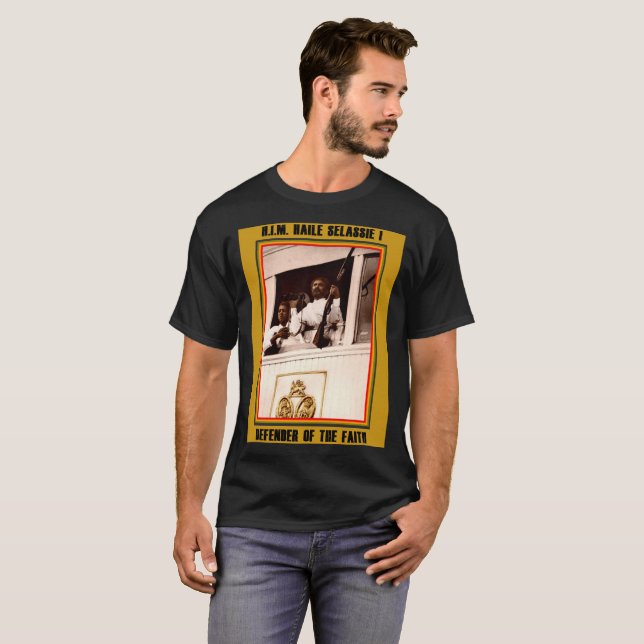 Camiseta H.I.M. Defensor de Haile Selassie de la fe (Anverso completo)