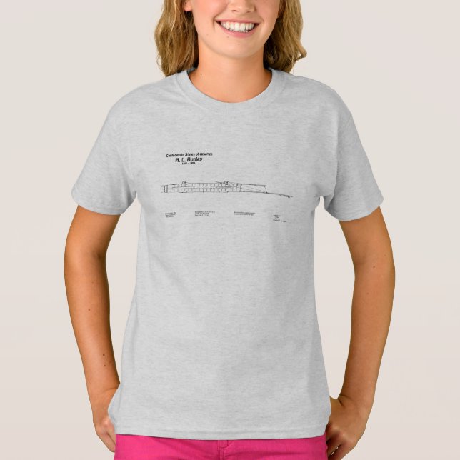 Camiseta H. L. Hunley - Planes de trazado del buque SD (Anverso)