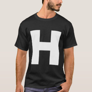 Camiseta H Las Cartas De Alfabeto Lo Extienden