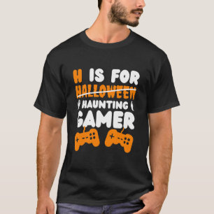 Camiseta H si para halloween la divertida carrera de gamer