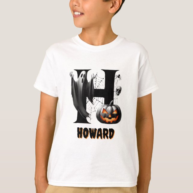 Camiseta H Truco inicial o trato lindo Halloween (Anverso)