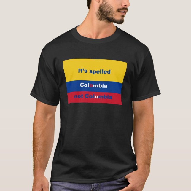 Camiseta Ha deletreado Colombia no Columbia (Anverso)