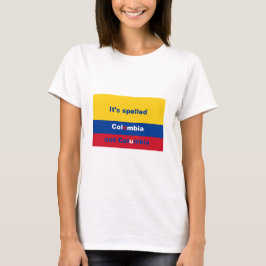 Camiseta Ha deletreado Colombia no Columbia