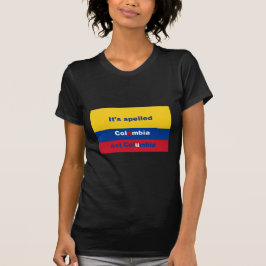Camiseta Ha deletreado Colombia no Columbia