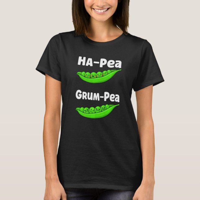 Camiseta Ha-Pea Grum-Pea Funny Cute Peas Vegetable Veggies  (Anverso)