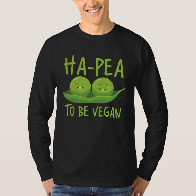 Camiseta Ha Pea Para Ser Vegan  Comida Saludable (Anverso)