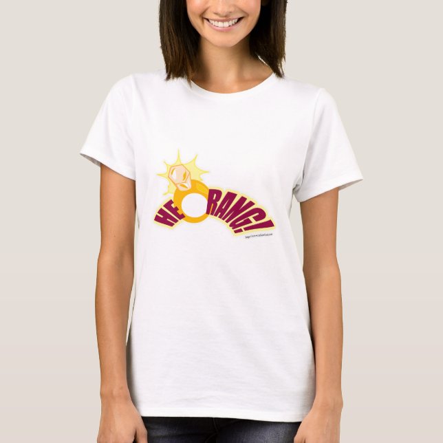 Camiseta Ha rugido el eslogan de la novia en un compromiso  (Anverso)