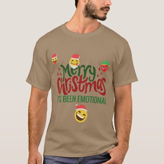 Camiseta Ha sido una emotiva Emoji divertida navidad (Anverso)