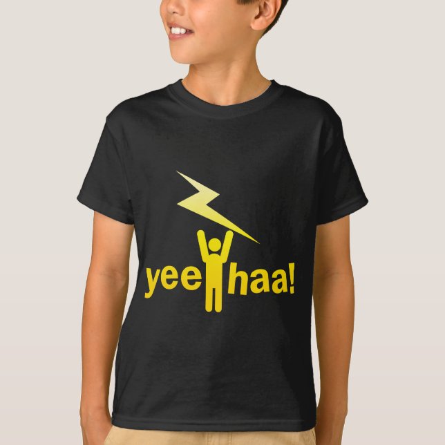 Camiseta ¡haa del yee! hombre del relámpago (Anverso)
