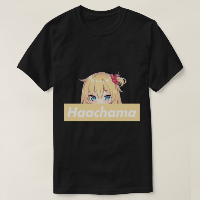 Camiseta Haachama Akai Haato Peeker. Hincha de Haaton chama (Diseño del anverso)