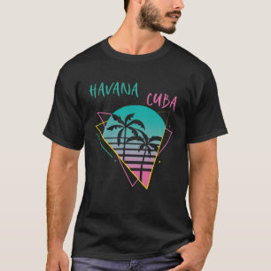 Camiseta Habana Cuba Palmeras Retro Ocean Surfing Hispani