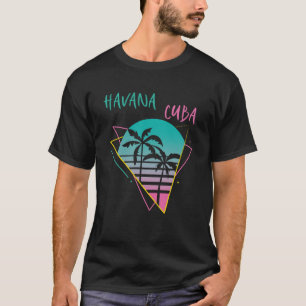Camiseta Habana Cuba Palmeras Retro Ocean Surfing Hispani