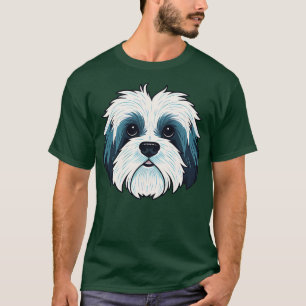 Camiseta Habanés Face Cute toon Puppy Dog Lover