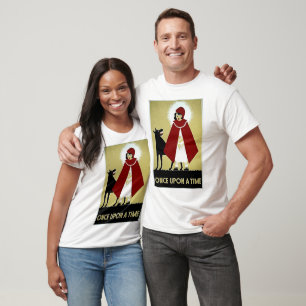 Camiseta Había una vez un Poster, capucha roja y lobo